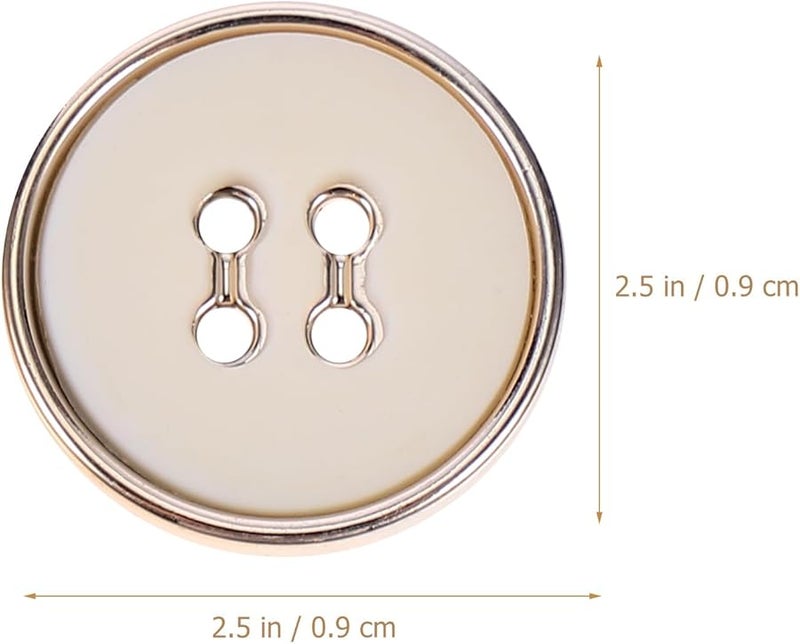 أزرار معطف مستديرة ذات حواف ذهبية وأربعة عيون مقاس 25 ملم لخياطة معاطف وسترات وبدلات السيدات - Image 2